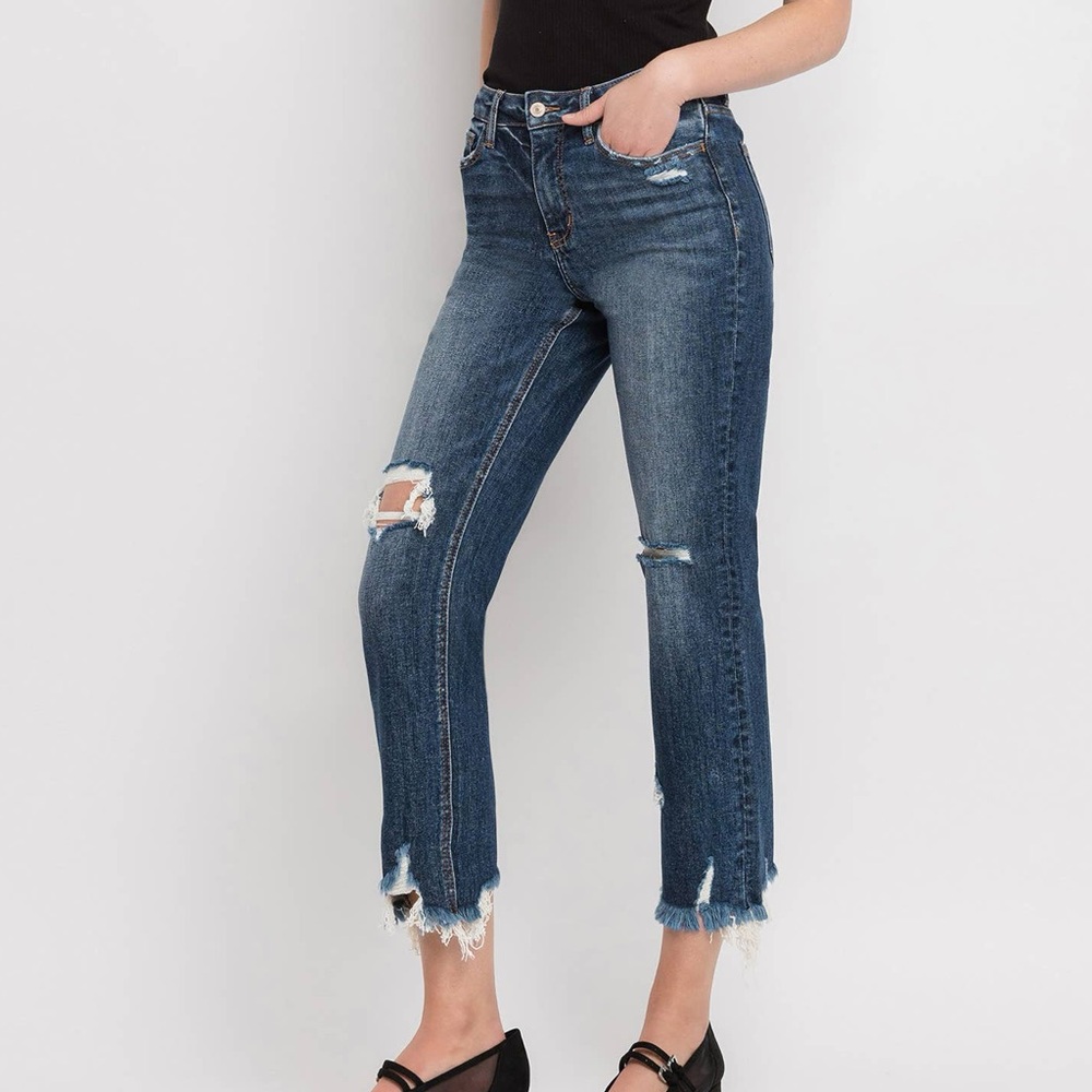 Lovervet by VERVET High Rise Crop Straight Jeans - Women’s size 25 - Picture 3 of 11